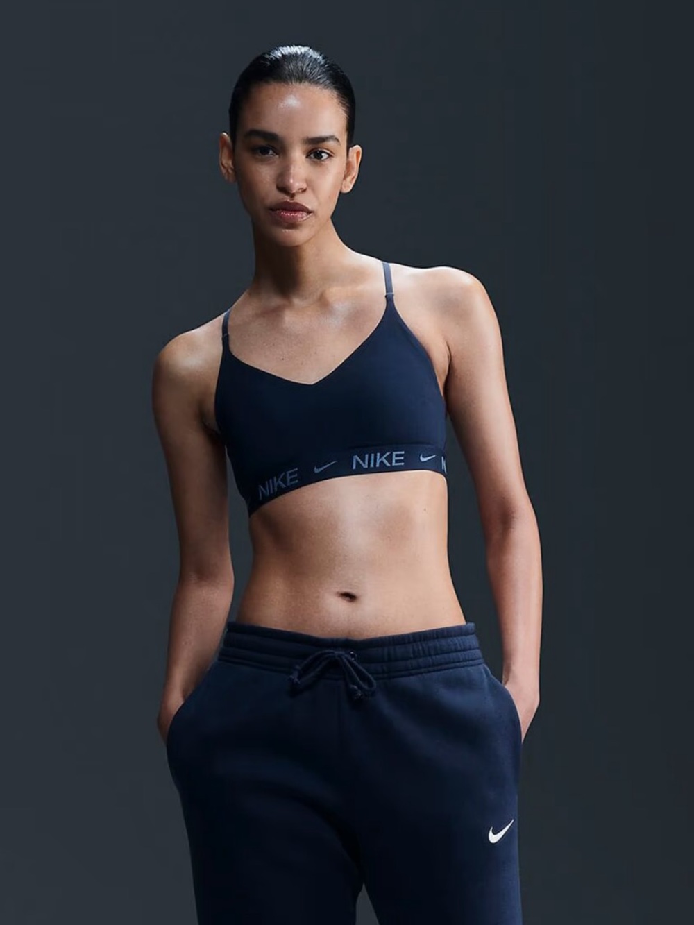 Nike Indy Dri-fit, Light Support Sports Bra, Armory Navy, Medium